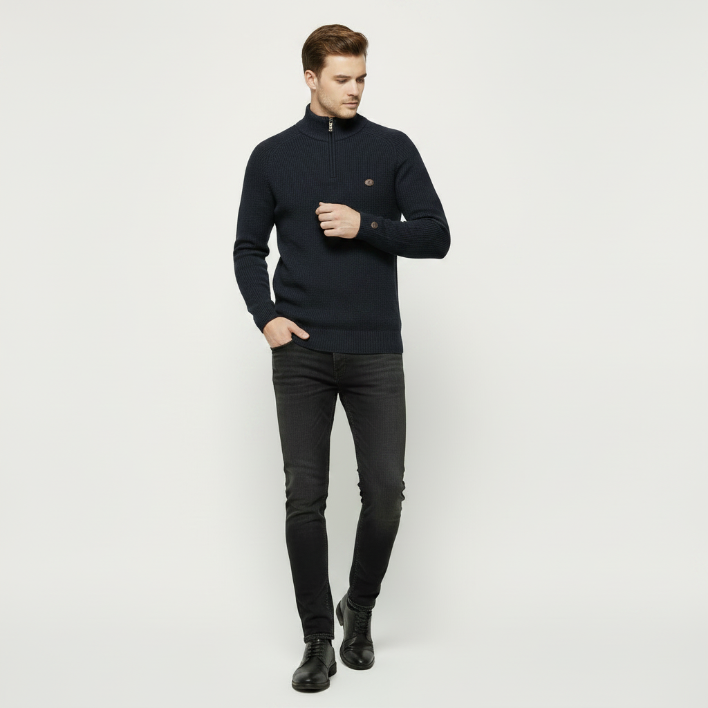 Men's Slim Fit Half-Zip Jumper | Stylish Knitwear