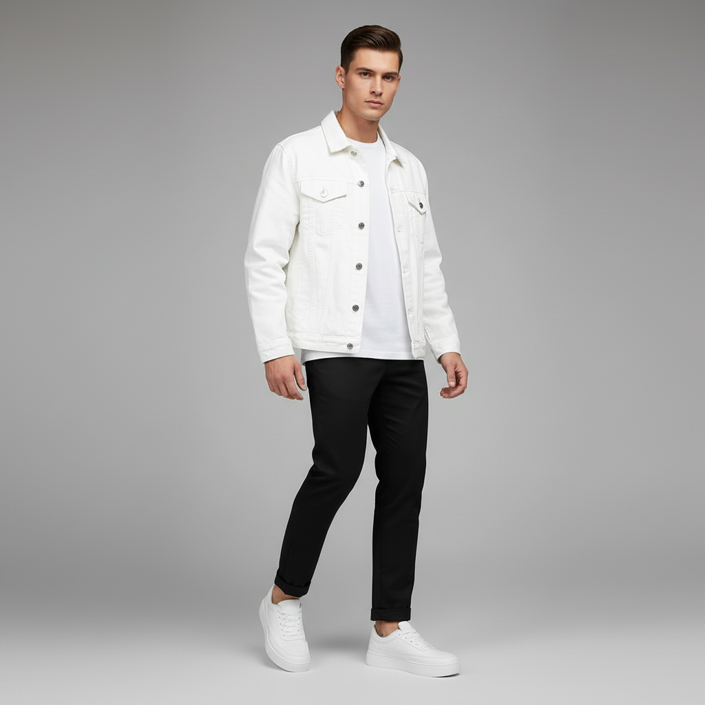 Men's White Platform Sneakers | Modern Lace-Up Footwear
