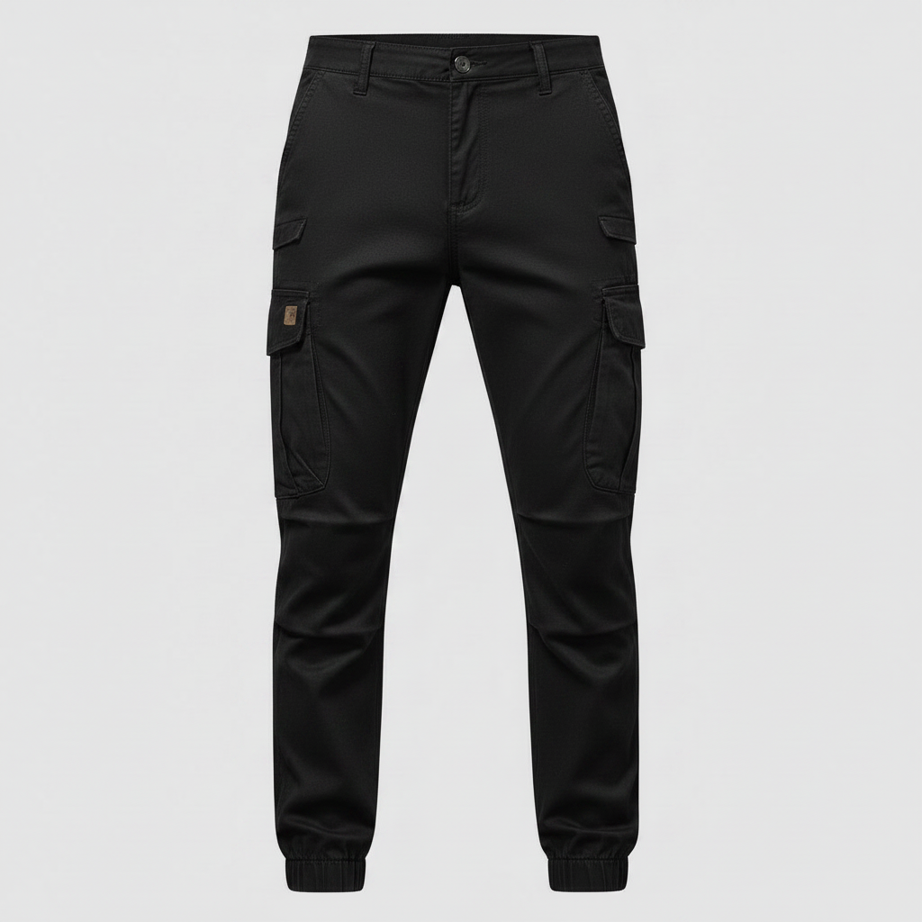 Black Cargo Pants | Men's Tactical Multi-Pocket Trousers