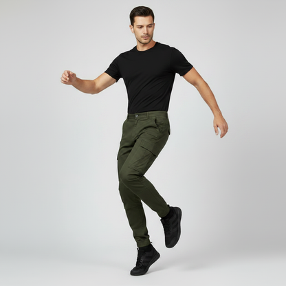 Black Cargo Pants | Men's Tactical Multi-Pocket Trousers