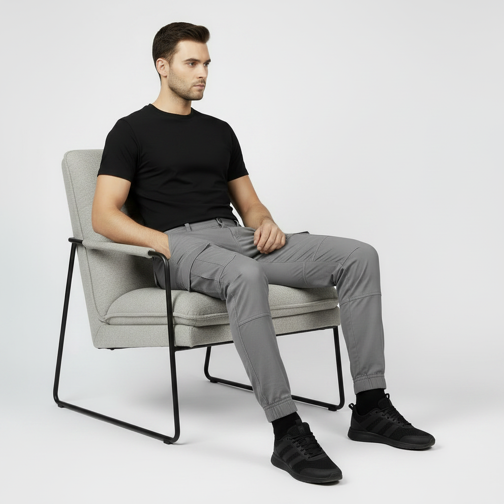 Black Cargo Pants | Men's Tactical Multi-Pocket Trousers