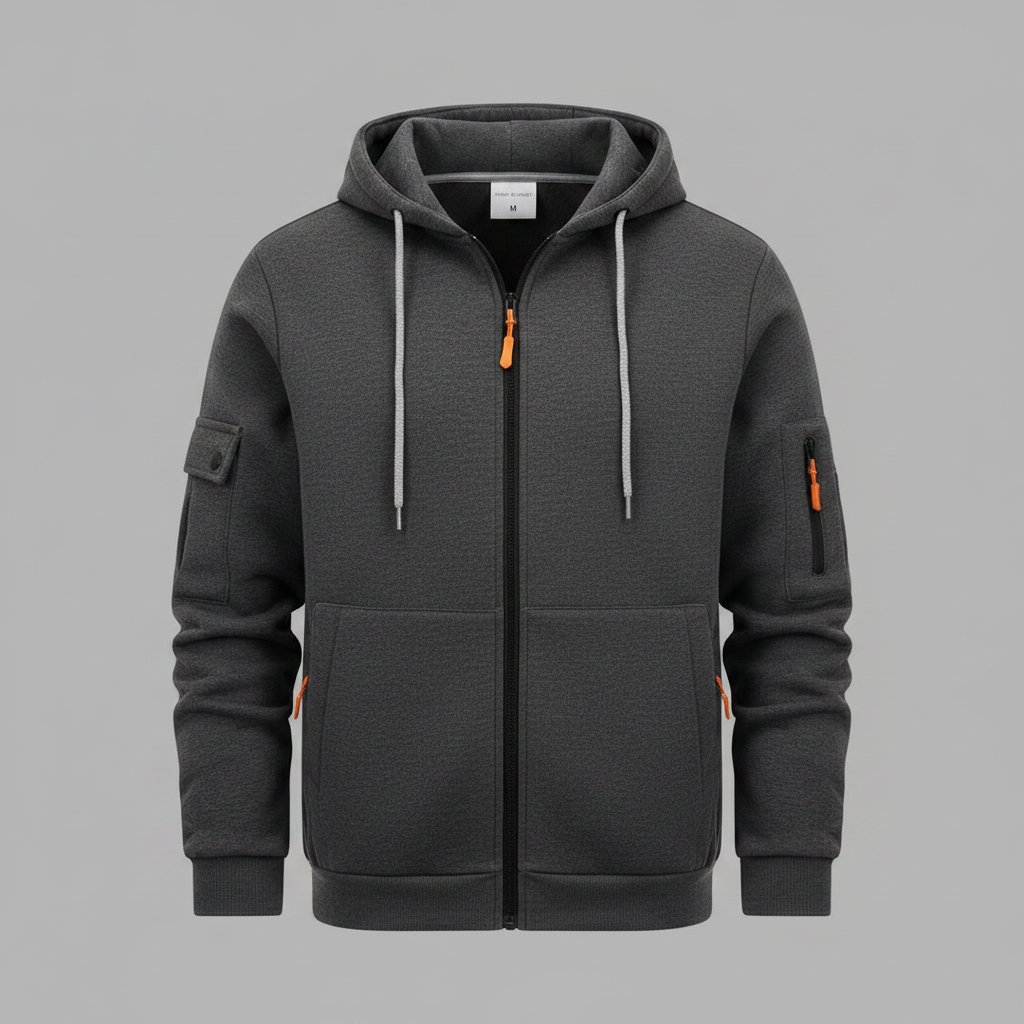 Men's Utility Hoodie | Zip-Up Sweatshirt with Pockets