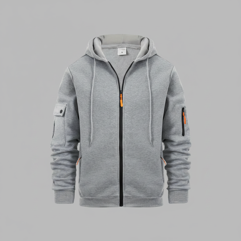Men's Utility Hoodie | Zip-Up Sweatshirt with Pockets