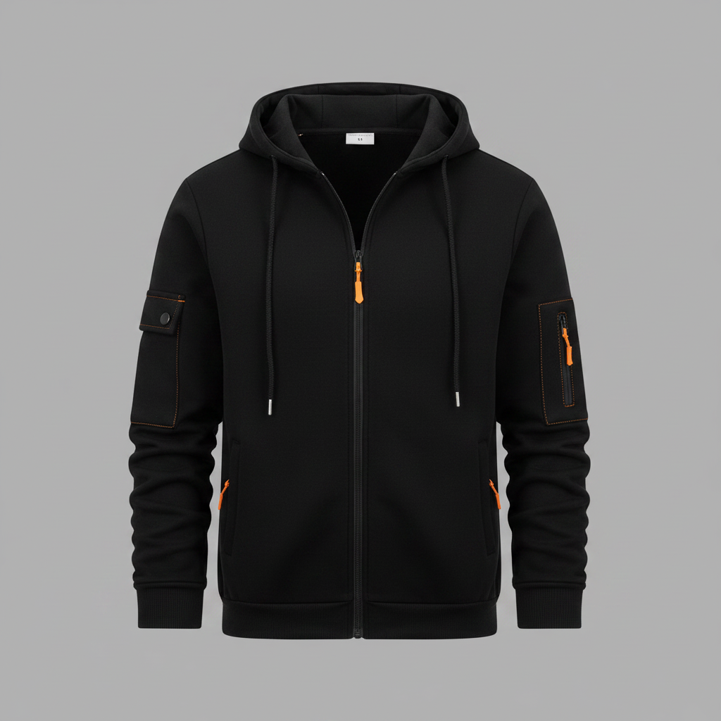 Men's Utility Hoodie | Zip-Up Sweatshirt with Pockets