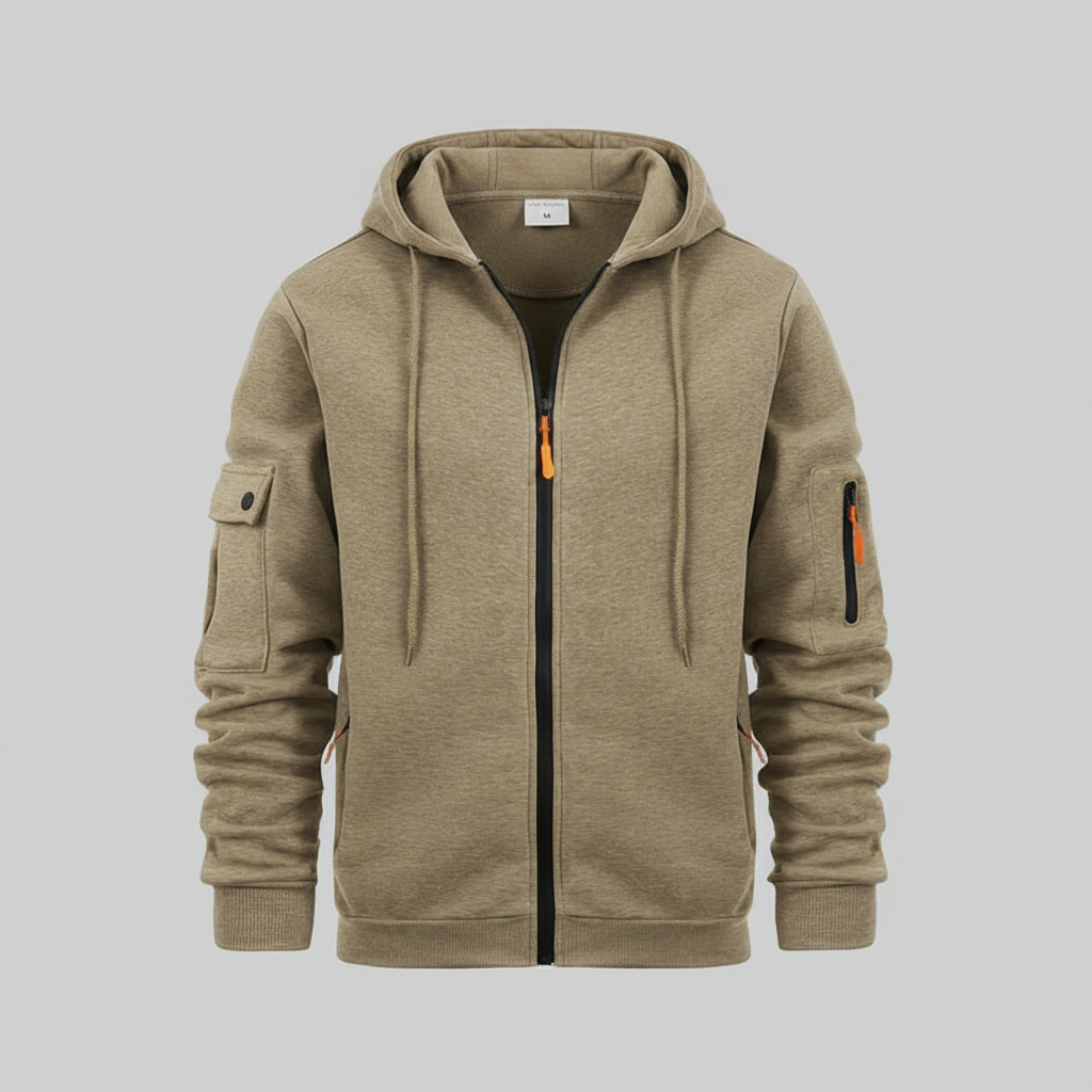 Men's Utility Hoodie | Zip-Up Sweatshirt with Pockets