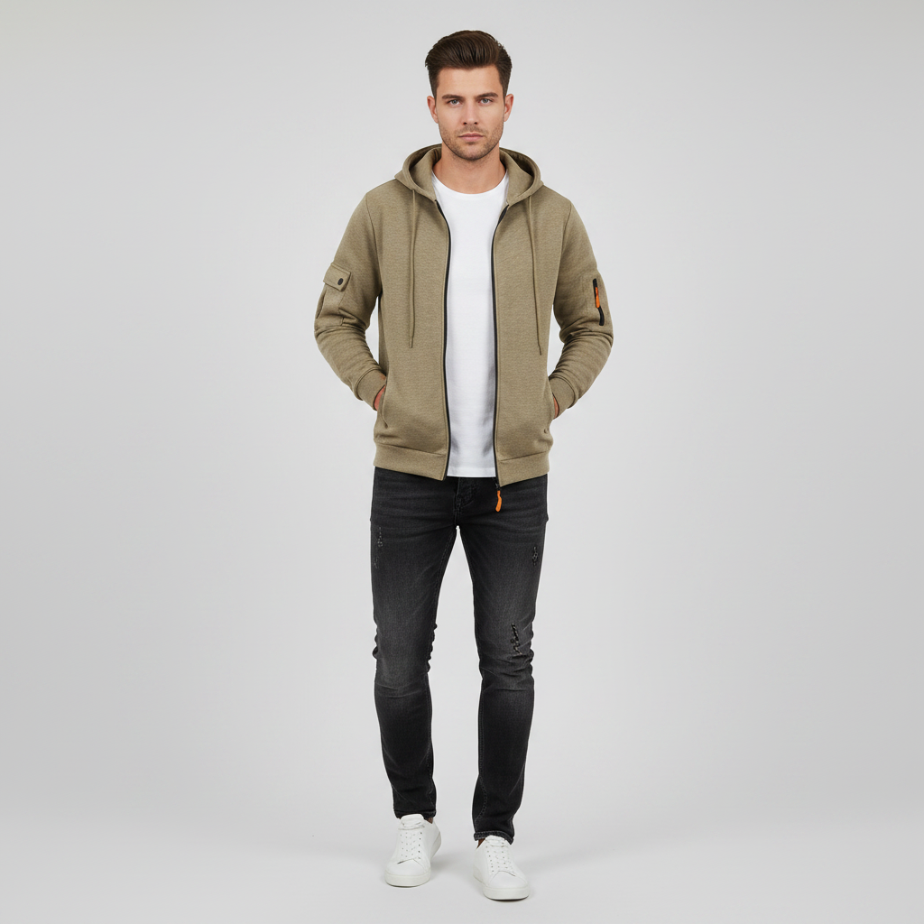 Men's Utility Hoodie | Zip-Up Sweatshirt with Pockets