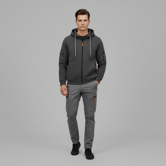 Men's Utility Hoodie | Zip-Up Sweatshirt with Pockets