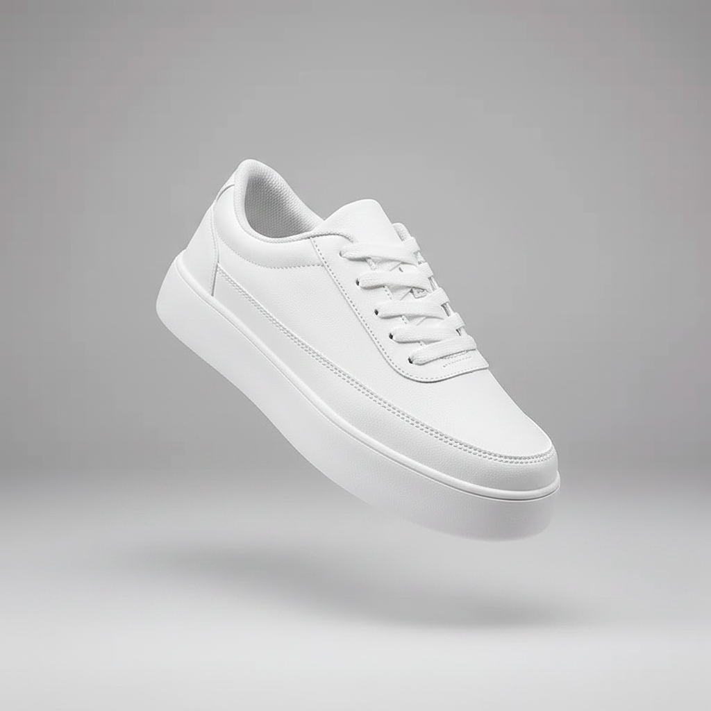 Men's White Platform Sneakers | Modern Lace-Up Footwear