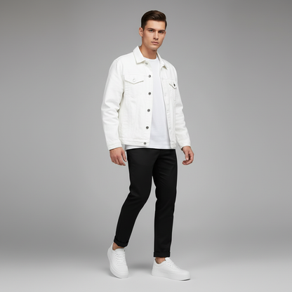Men's White Platform Sneakers | Modern Lace-Up Footwear